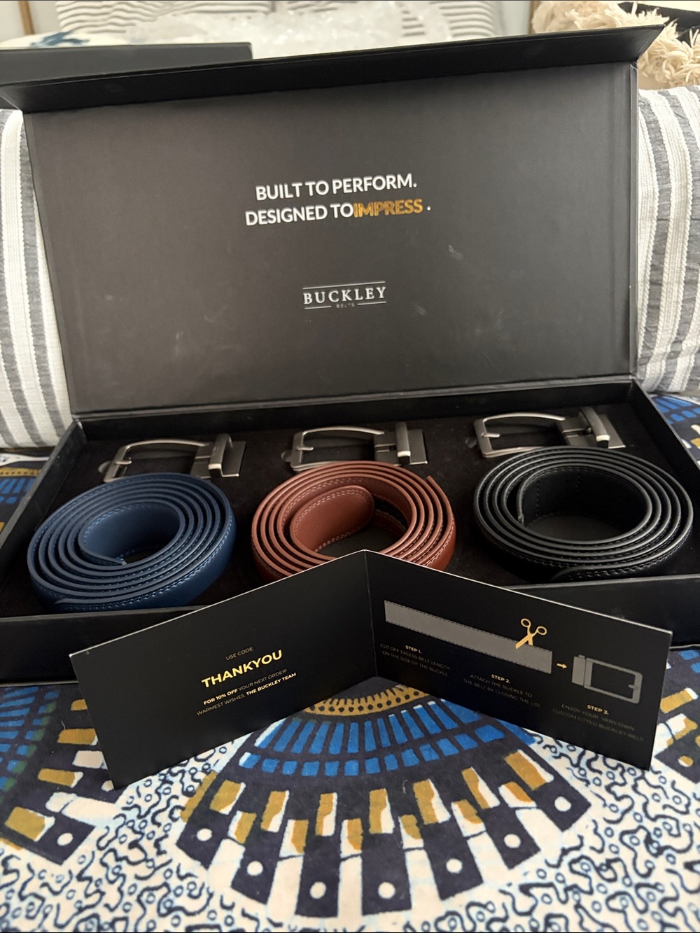 Buckley Interchangeable Belt Set -/Black/Dark Blue / Dark Brown